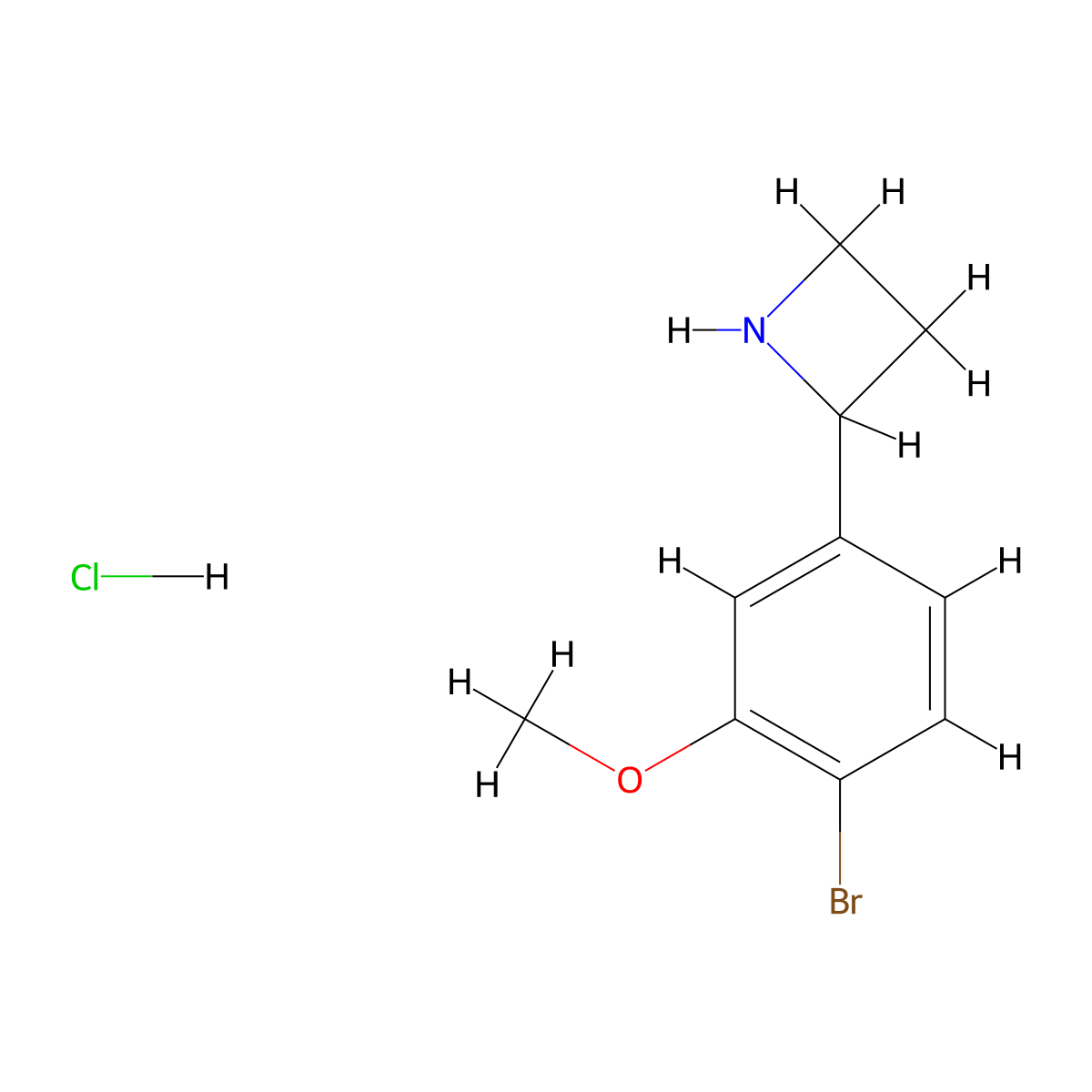 2-(4-Bromo-3-methoxyphenyl)azetidine hydrochloride molecular structure, CAS 2413899-79-1