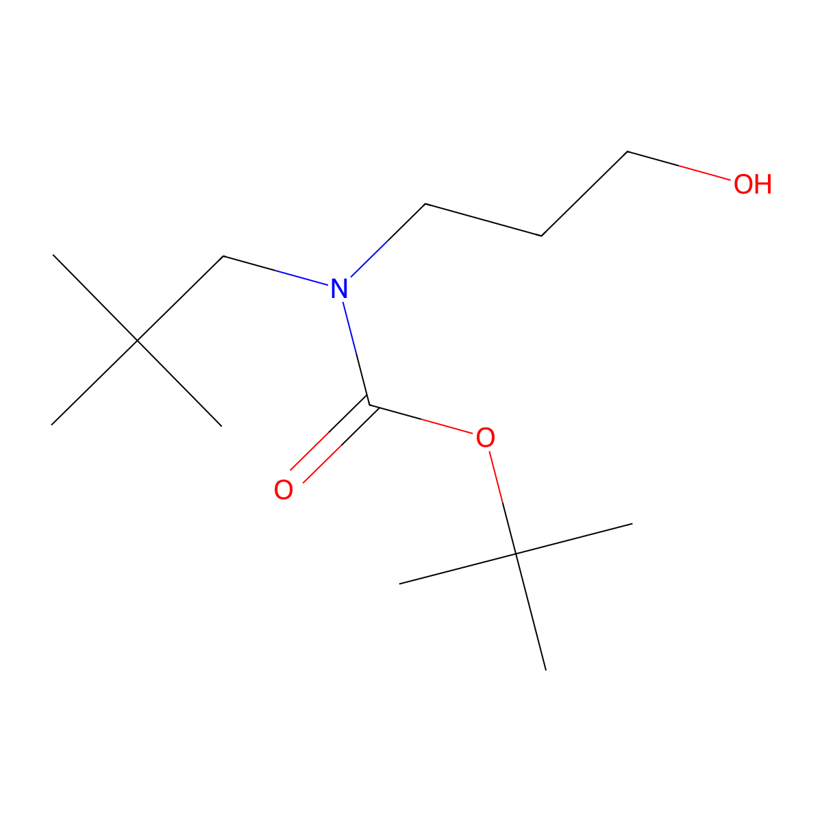 tert-butyl N-(2,2-dimethylpropyl)-N-(3-hydroxypropyl)carbamate molecular structure, CAS 2413900-00-0