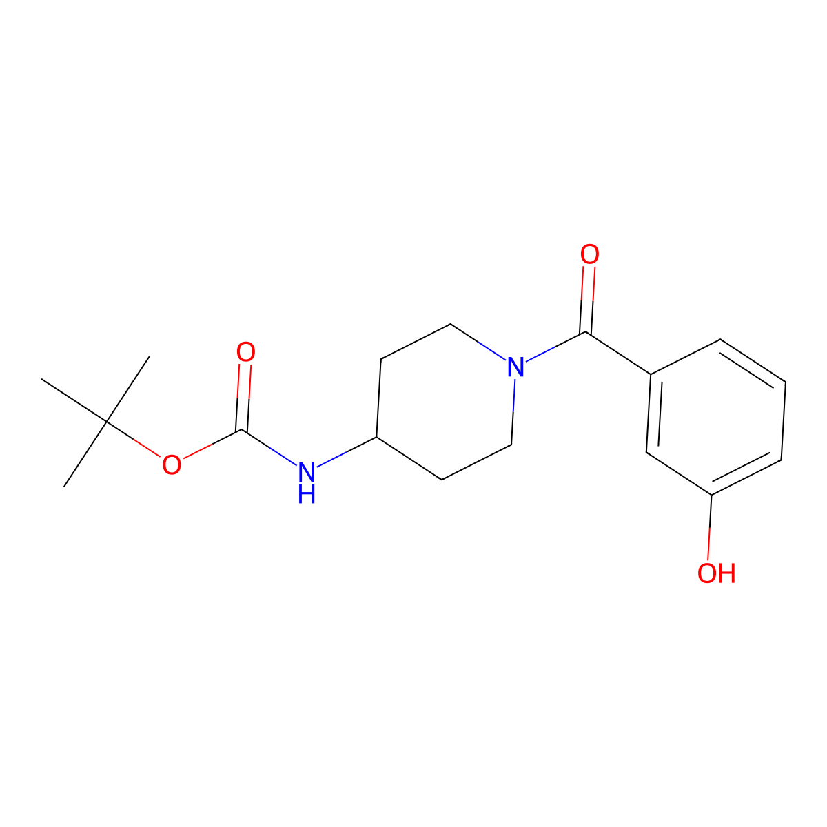 tert-butyl N-[1-(3-hydroxybenzoyl)piperidin-4-yl]carbamate molecular structure, CAS 2413900-22-6