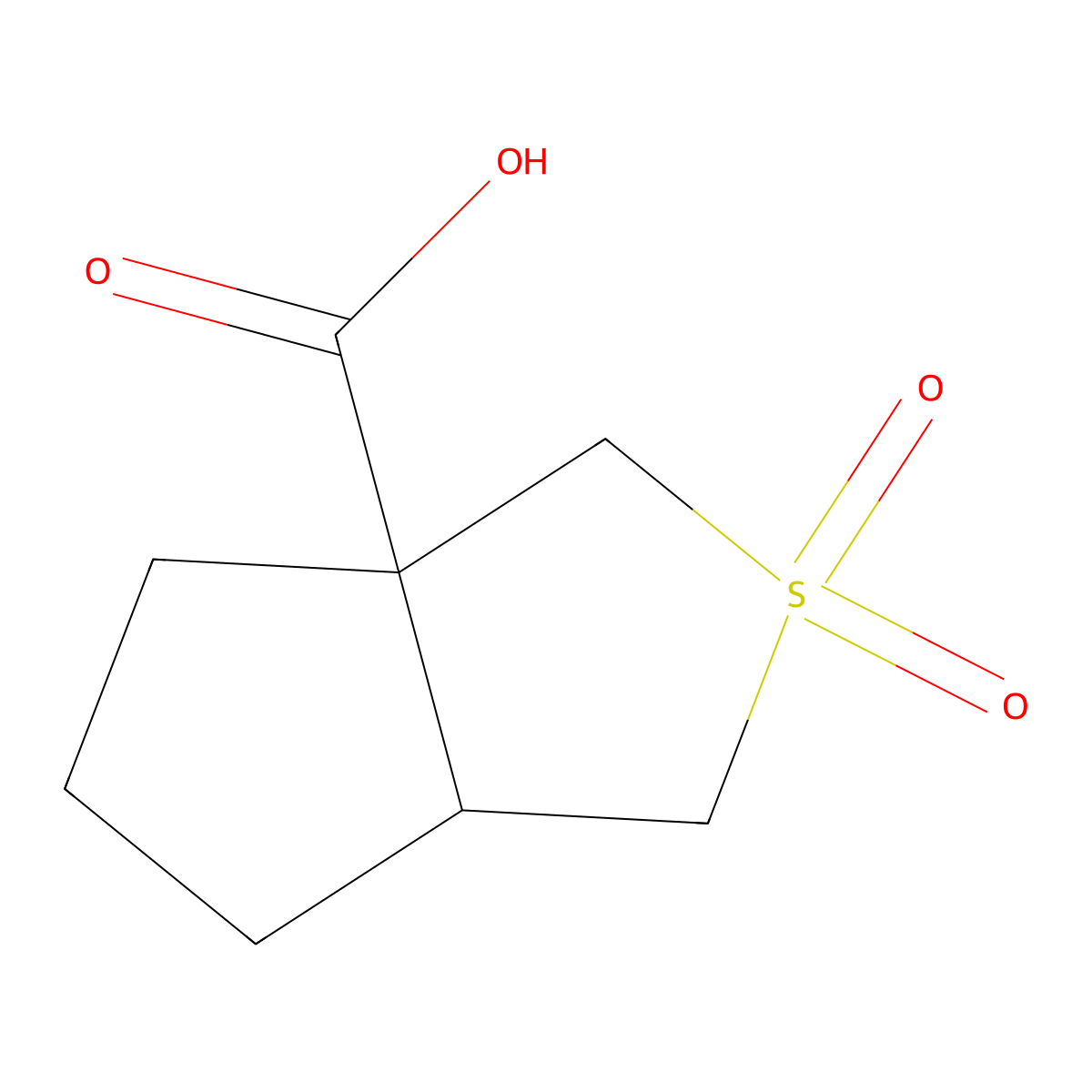 2,2-dioxo-hexahydro-1H-2lambda6-cyclopenta(c)thiophene-3a-carboxylic acid molecular structure, CAS 2413900-46-4
