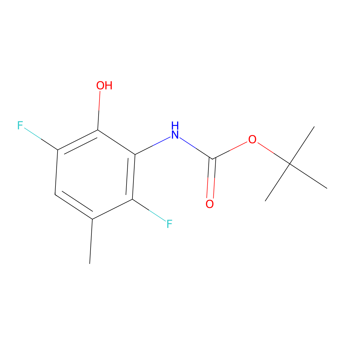 tert-butyl N-(2,5-difluoro-6-hydroxy-3-methylphenyl)carbamate molecular structure, CAS 2413900-66-8