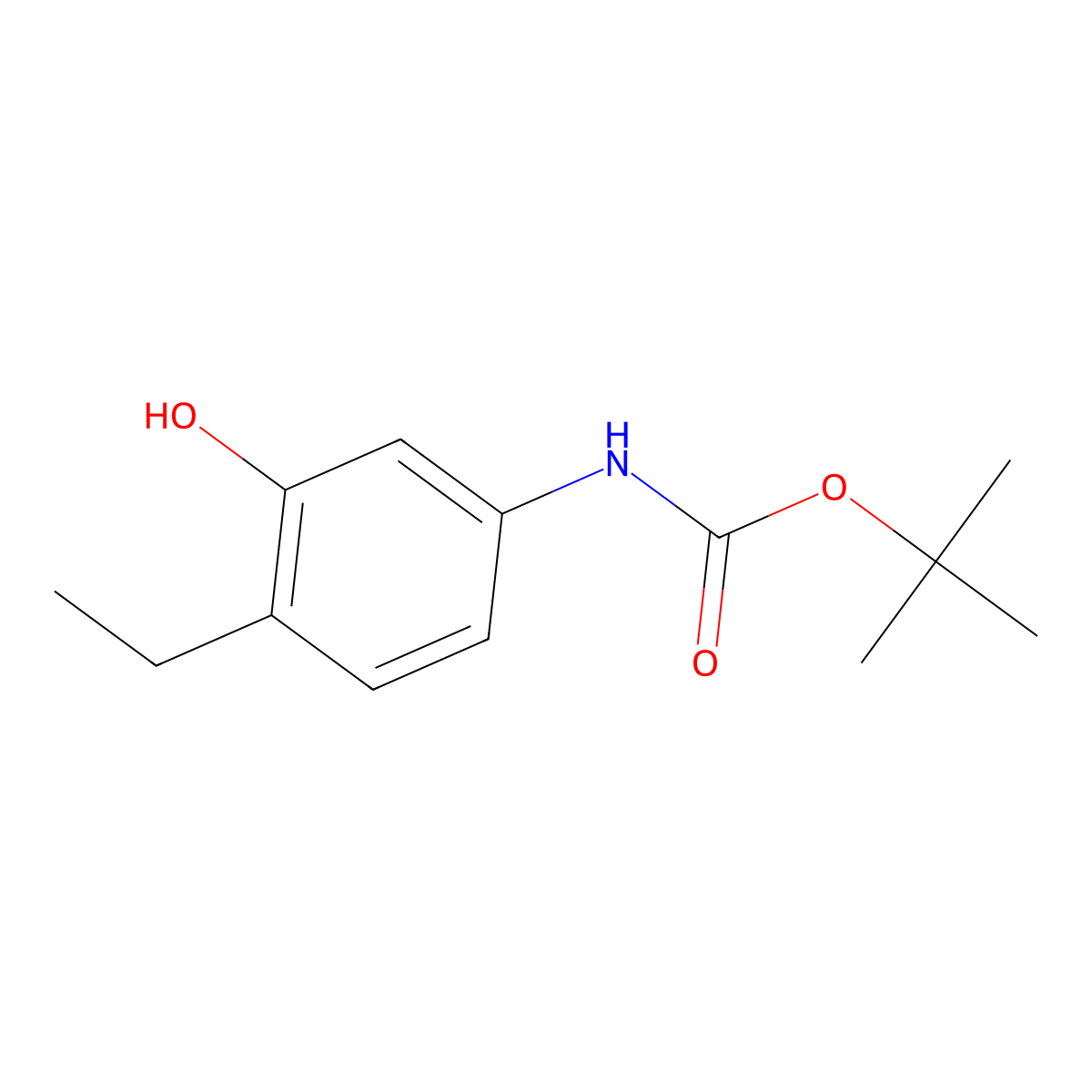tert-butyl N-(4-ethyl-3-hydroxyphenyl)carbamate molecular structure, CAS 2413900-68-0