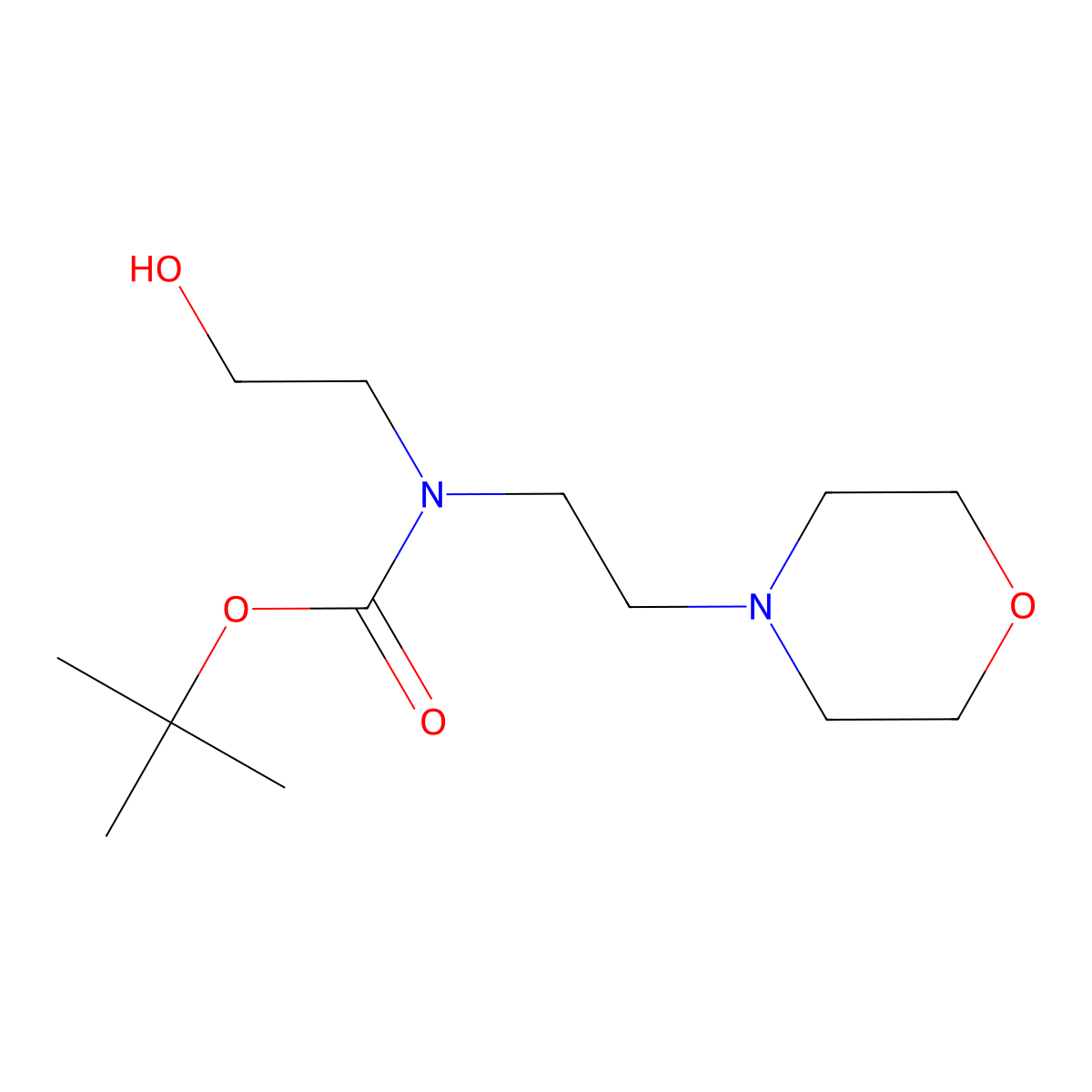 tert-butyl N-(2-hydroxyethyl)-N-[2-(morpholin-4-yl)ethyl]carbamate molecular structure, CAS 2413900-87-3