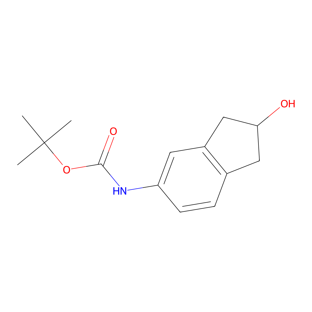 tert-butyl N-(2-hydroxy-2,3-dihydro-1H-inden-5-yl)carbamate molecular structure, CAS 2413900-99-7