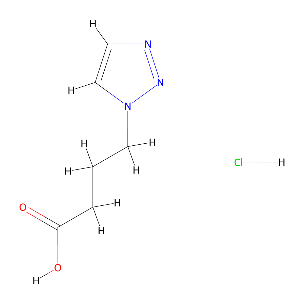 4-(1H-1,2,3-triazol-1-yl)butanoic acid hydrochloride molecular structure, CAS 2413903-61-2