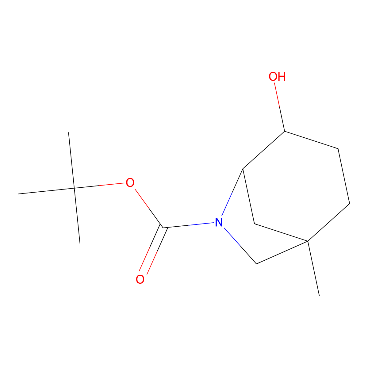 Tert-butyl 4-hydroxy-1-methyl-6-azabicyclo[3.2.1]octane-6-carboxylate molecular structure, CAS 2413903-65-6