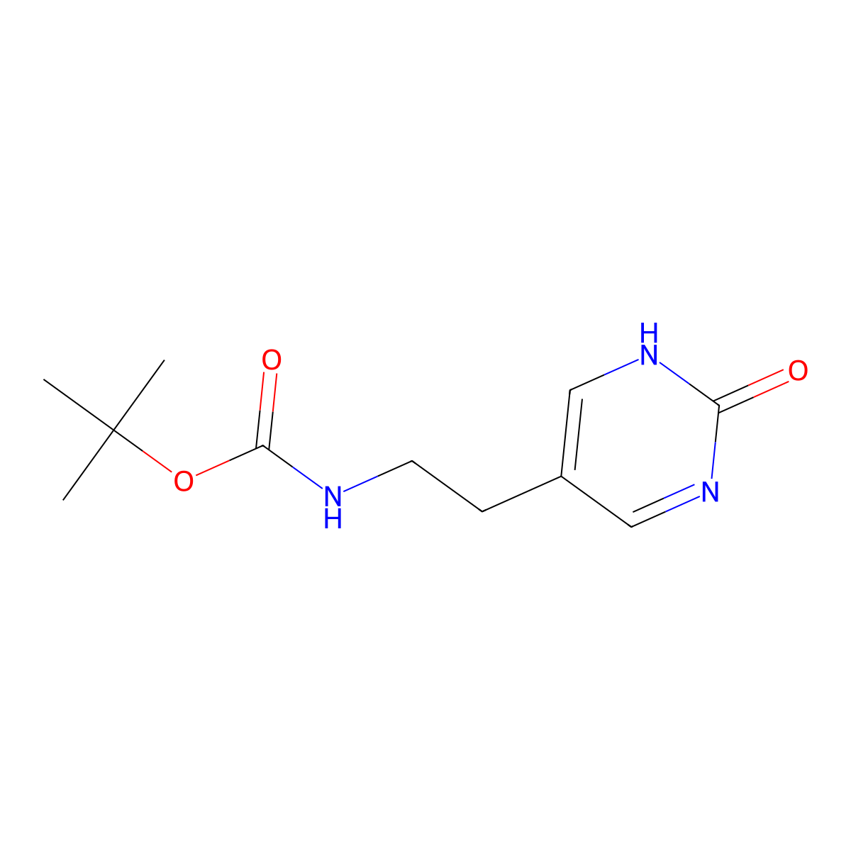 tert-butyl N-[2-(2-hydroxypyrimidin-5-yl)ethyl]carbamate molecular structure, CAS 2413903-73-6