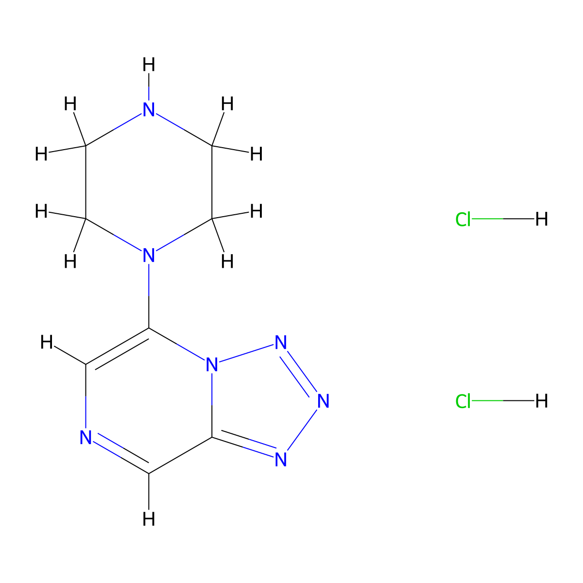 1-{[1,2,3,4]Tetrazolo[1,5-a]pyrazin-5-yl}piperazine dihydrochloride molecular structure, CAS 2413903-76-9