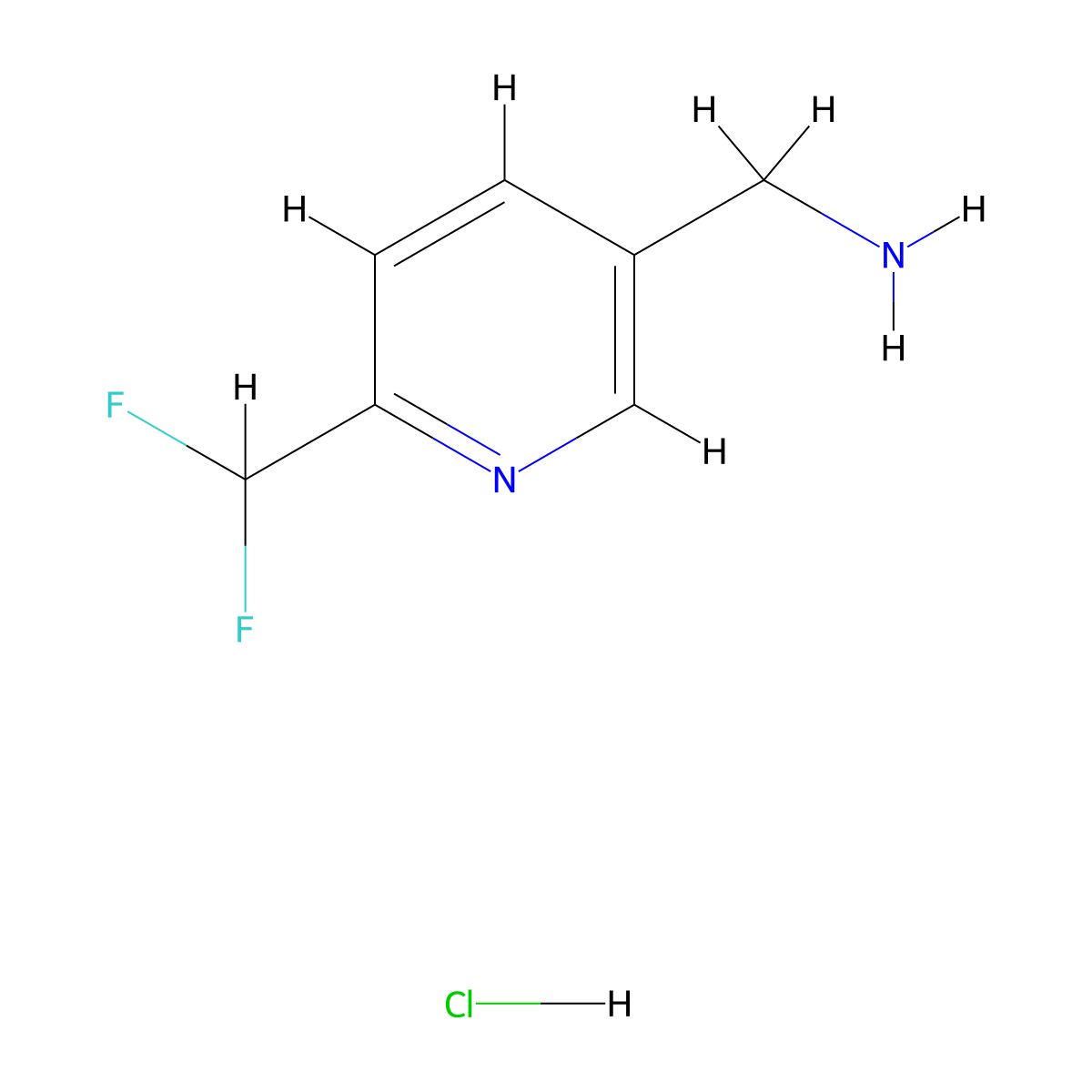 1-[6-(Difluoromethyl)pyridin-3-yl]methanaminehydrochloride molecular structure, CAS 2413903-78-1