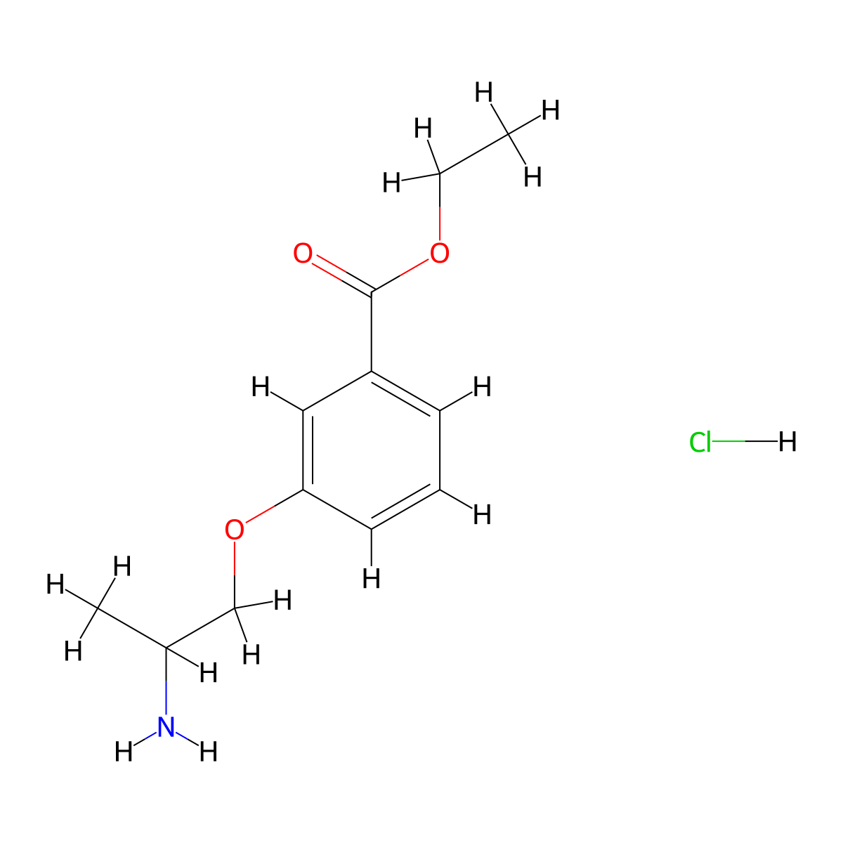 Ethyl 3-(2-aminopropoxy)benzoate hydrochloride molecular structure, CAS 2413904-20-6