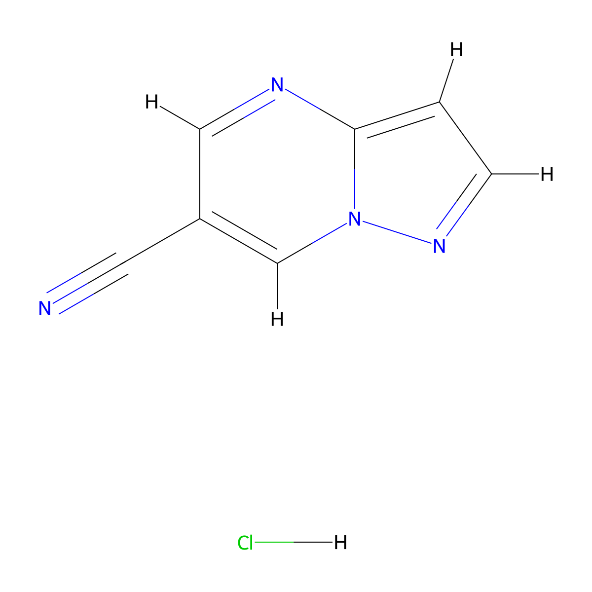 Pyrazolo[1,5-a]pyrimidine-6-carbonitrile;hydrochloride molecular structure, CAS 2413904-24-0