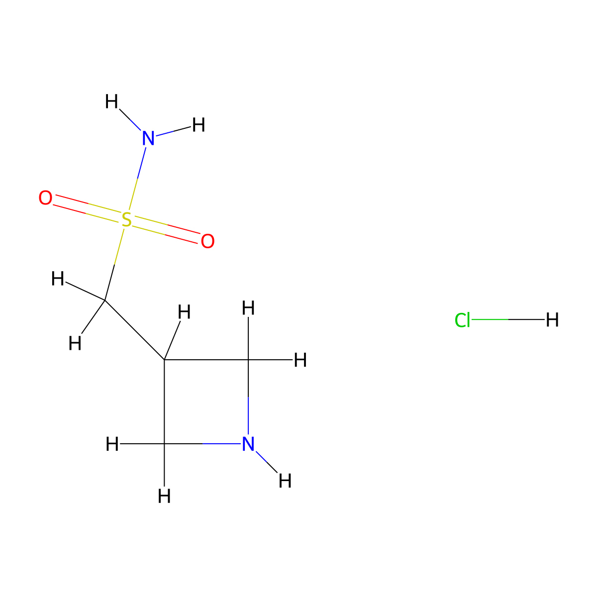 (Azetidin-3-yl)methanesulfonamide hydrochloride molecular structure, CAS 2413904-31-9