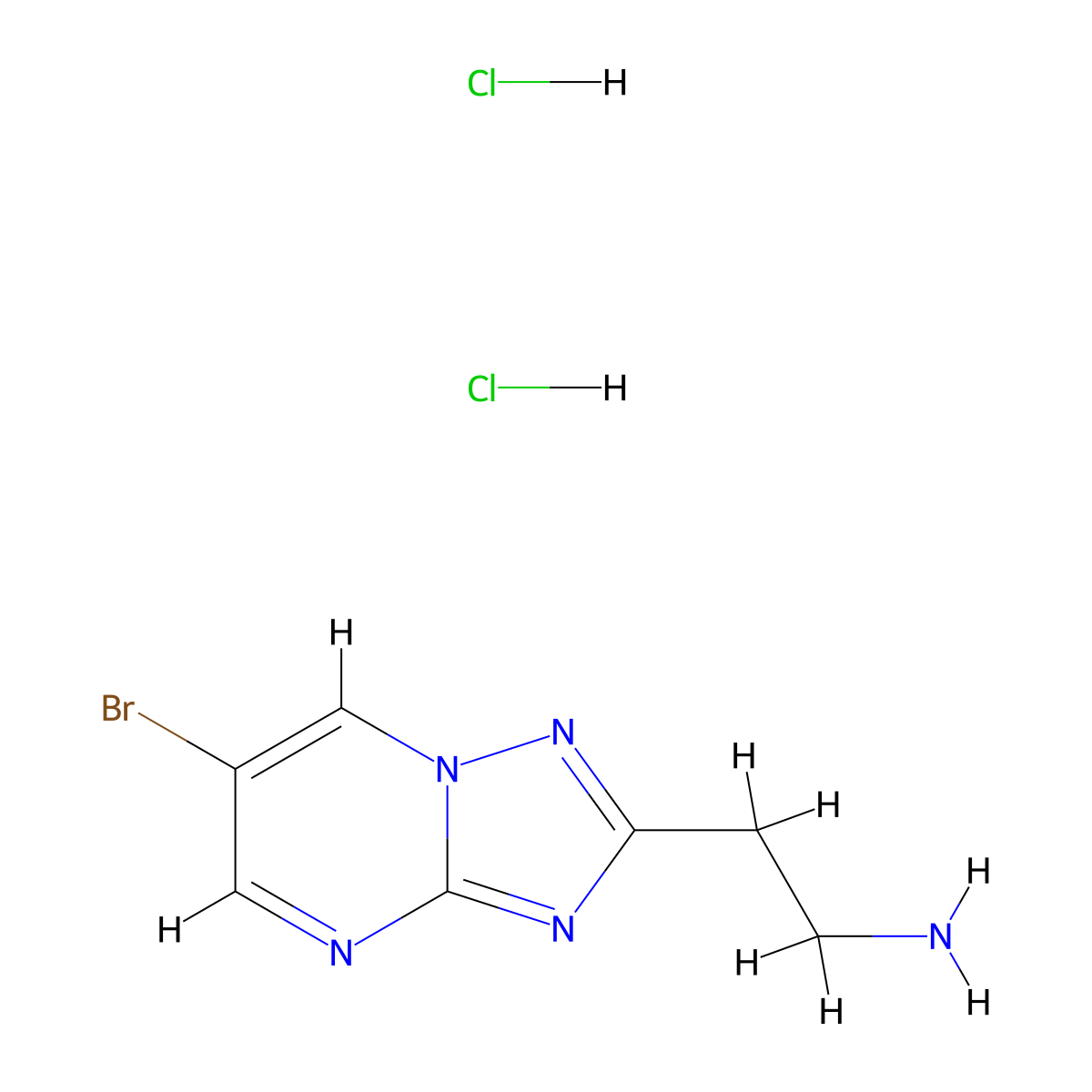 2-(6-Bromo-[1,2,4]triazolo[1,5-a]pyrimidin-2-yl)ethanamine;dihydrochloride molecular structure, CAS 2413904-32-0