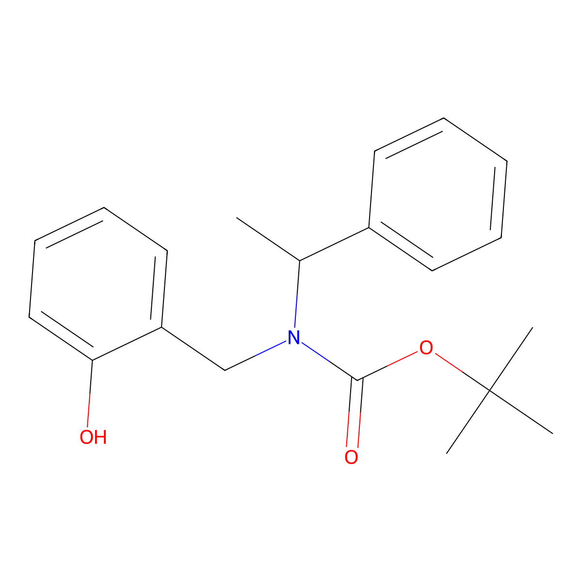 tert-butyl N-[(2-hydroxyphenyl)methyl]-N-(1-phenylethyl)carbamate molecular structure, CAS 2413904-35-3