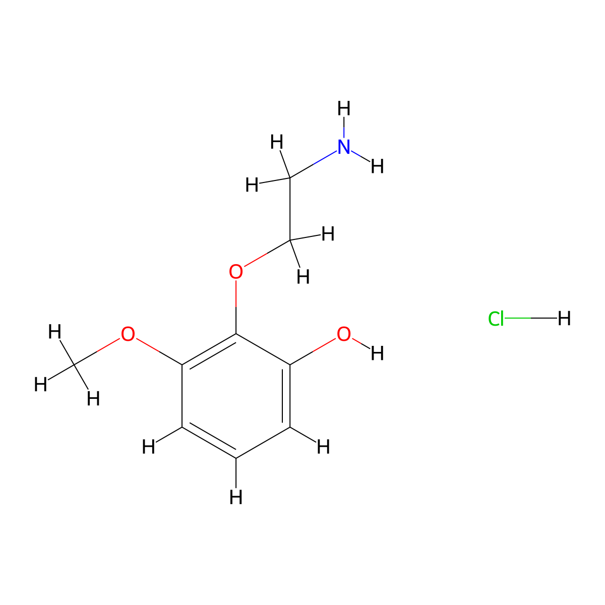 2-(2-Aminoethoxy)-3-methoxyphenol hydrochloride molecular structure, CAS 2413904-42-2