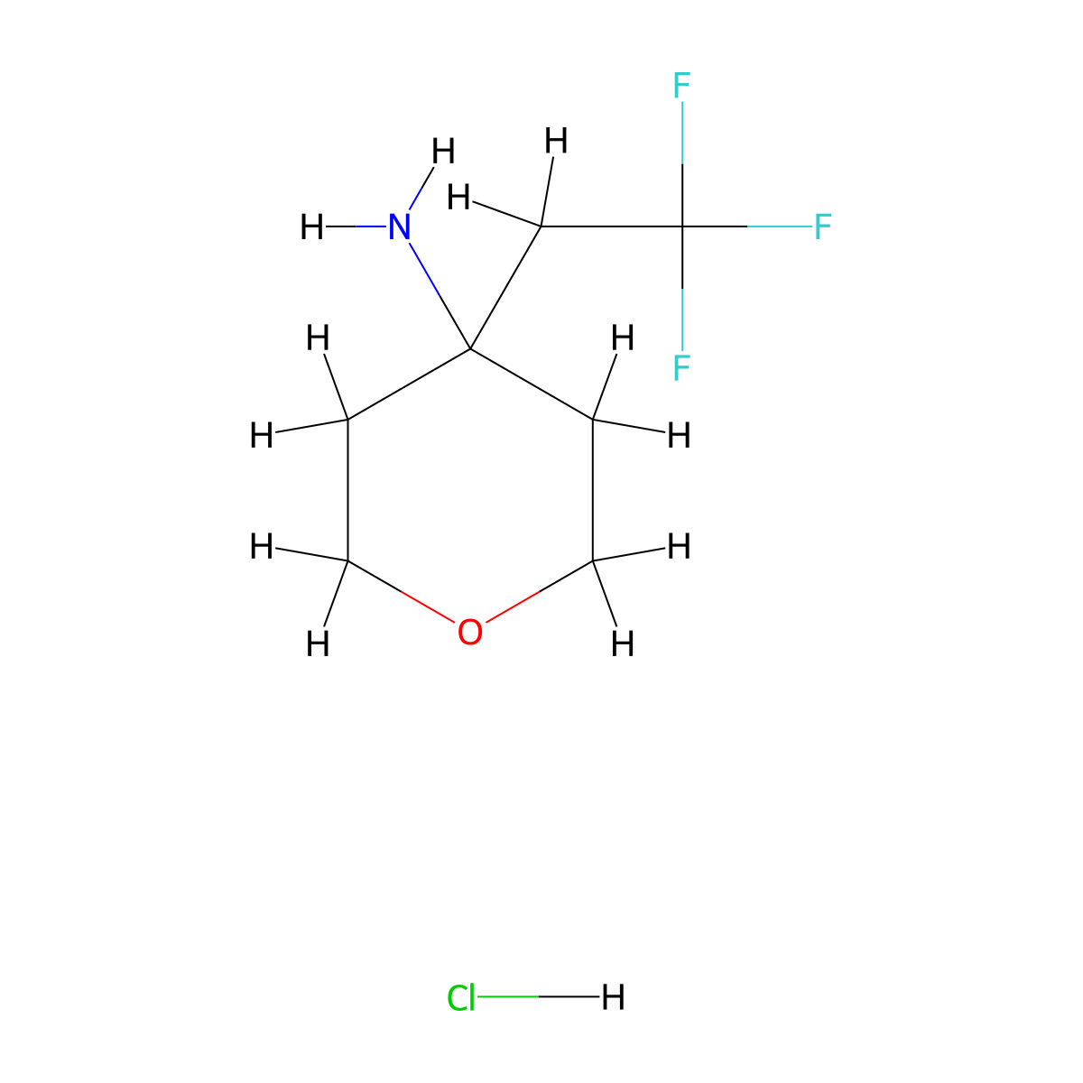 4-(2,2,2-Trifluoroethyl)oxan-4-amine hydrochloride molecular structure, CAS 2413904-46-6