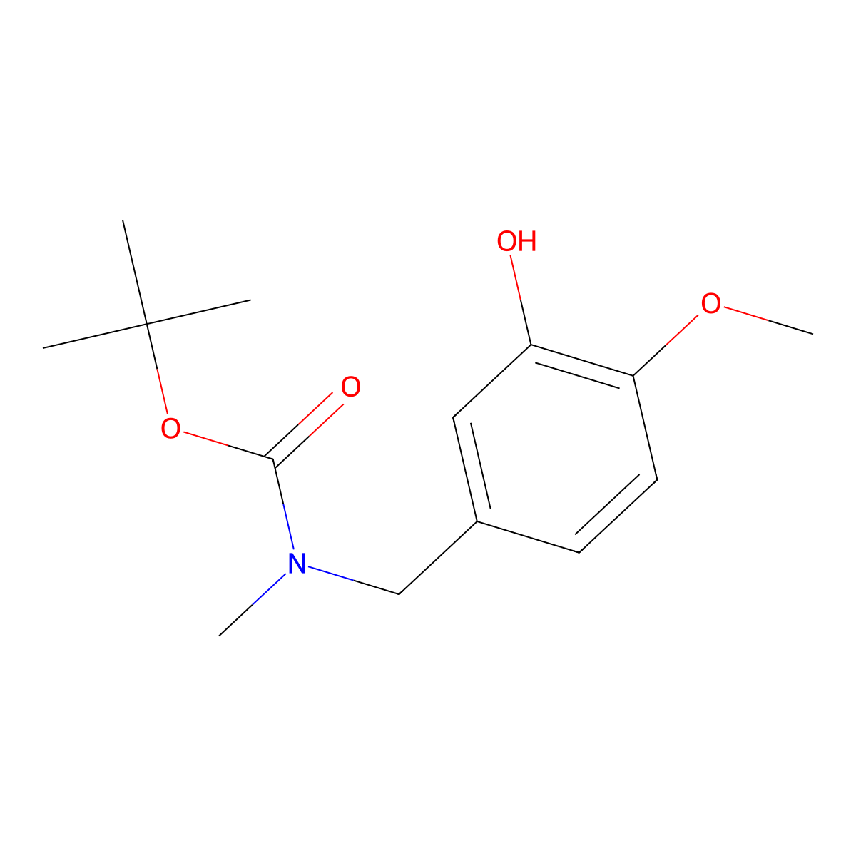 tert-butyl N-[(3-hydroxy-4-methoxyphenyl)methyl]-N-methylcarbamate molecular structure, CAS 2413904-47-7