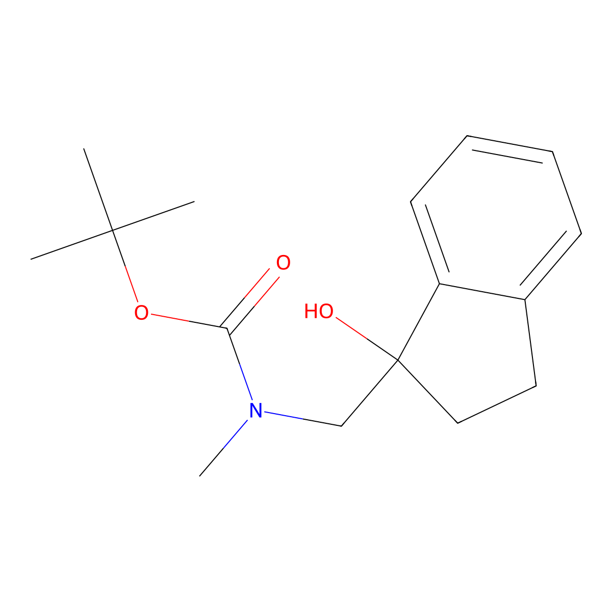 tert-butyl N-[(1-hydroxy-2,3-dihydro-1H-inden-1-yl)methyl]-N-methylcarbamate molecular structure, CAS 2413904-50-2