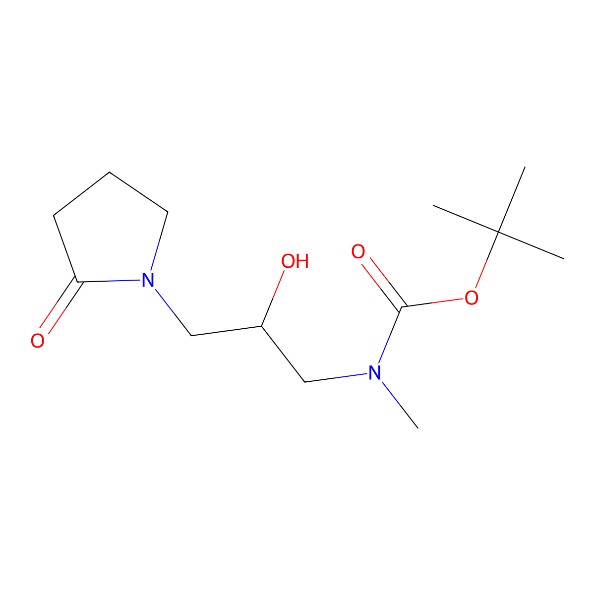 tert-butyl N-[2-hydroxy-3-(2-oxopyrrolidin-1-yl)propyl]-N-methylcarbamate molecular structure, CAS 2413904-53-5