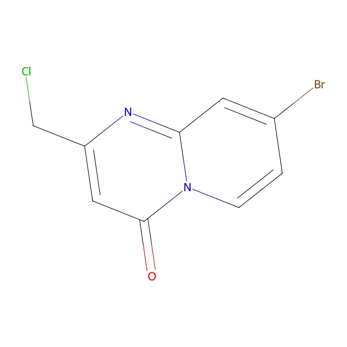 8-bromo-2-(chloromethyl)-4H-pyrido(1,2-a)pyrimidin-4-one molecular structure, CAS 2413904-56-8