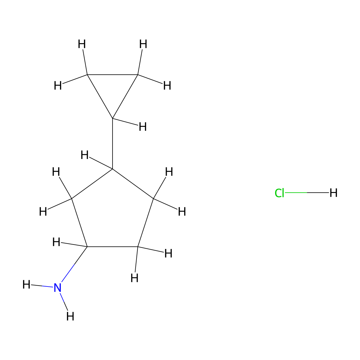 3-Cyclopropylcyclopentan-1-amine hydrochloride molecular structure, CAS 2413904-61-5