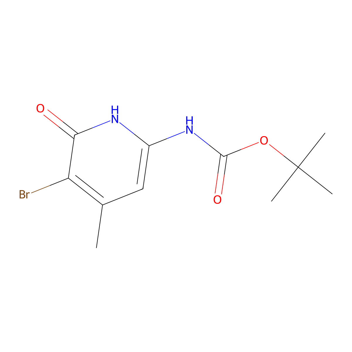 tert-butyl N-(5-bromo-6-hydroxy-4-methylpyridin-2-yl)carbamate molecular structure, CAS 2413904-84-2