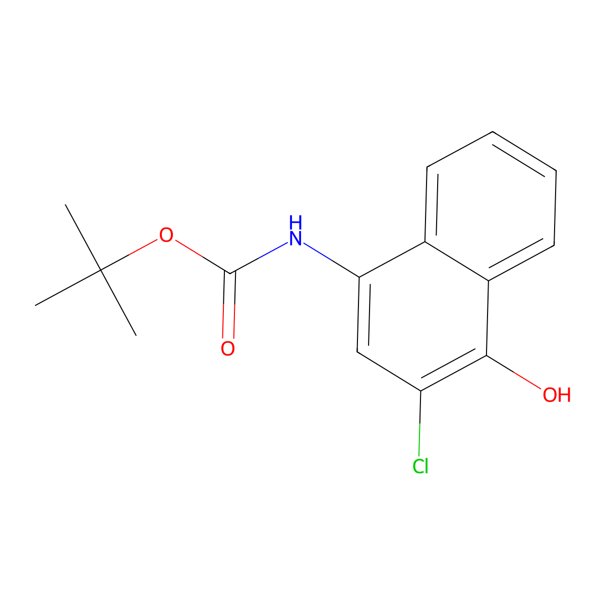tert-butyl N-(3-chloro-4-hydroxynaphthalen-1-yl)carbamate molecular structure, CAS 2413905-00-5