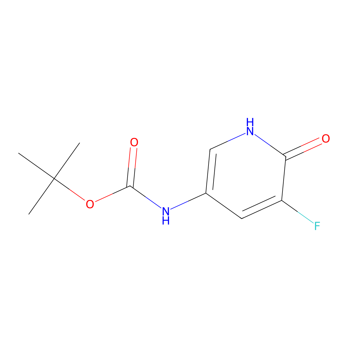Tert-butyl (5-fluoro-6-oxo-1,6-dihydropyridin-3-yl)carbamate molecular structure, CAS 2413905-10-7