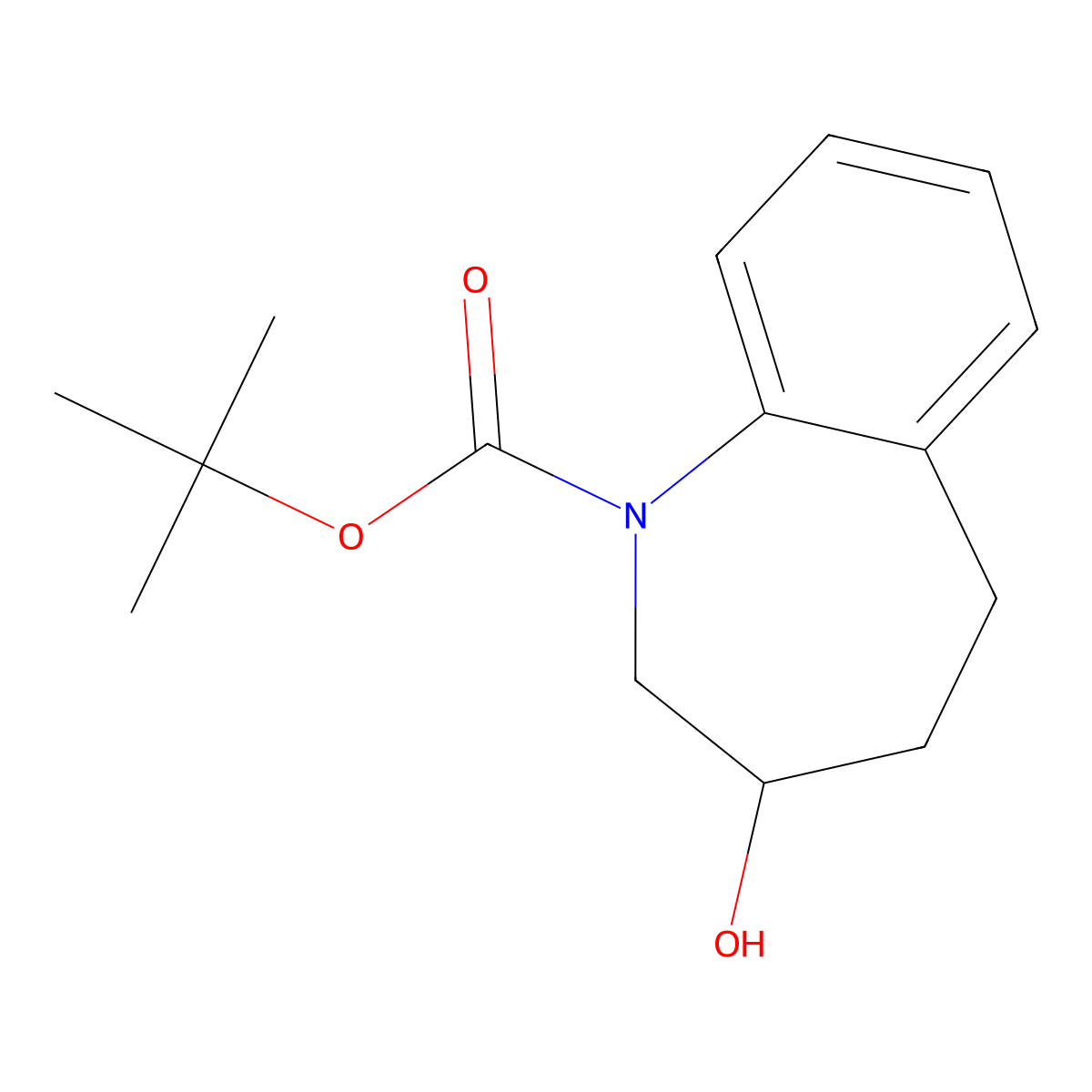 tert-butyl 3-hydroxy-2,3,4,5-tetrahydro-1H-1-benzazepine-1-carboxylate molecular structure, CAS 2413905-17-4