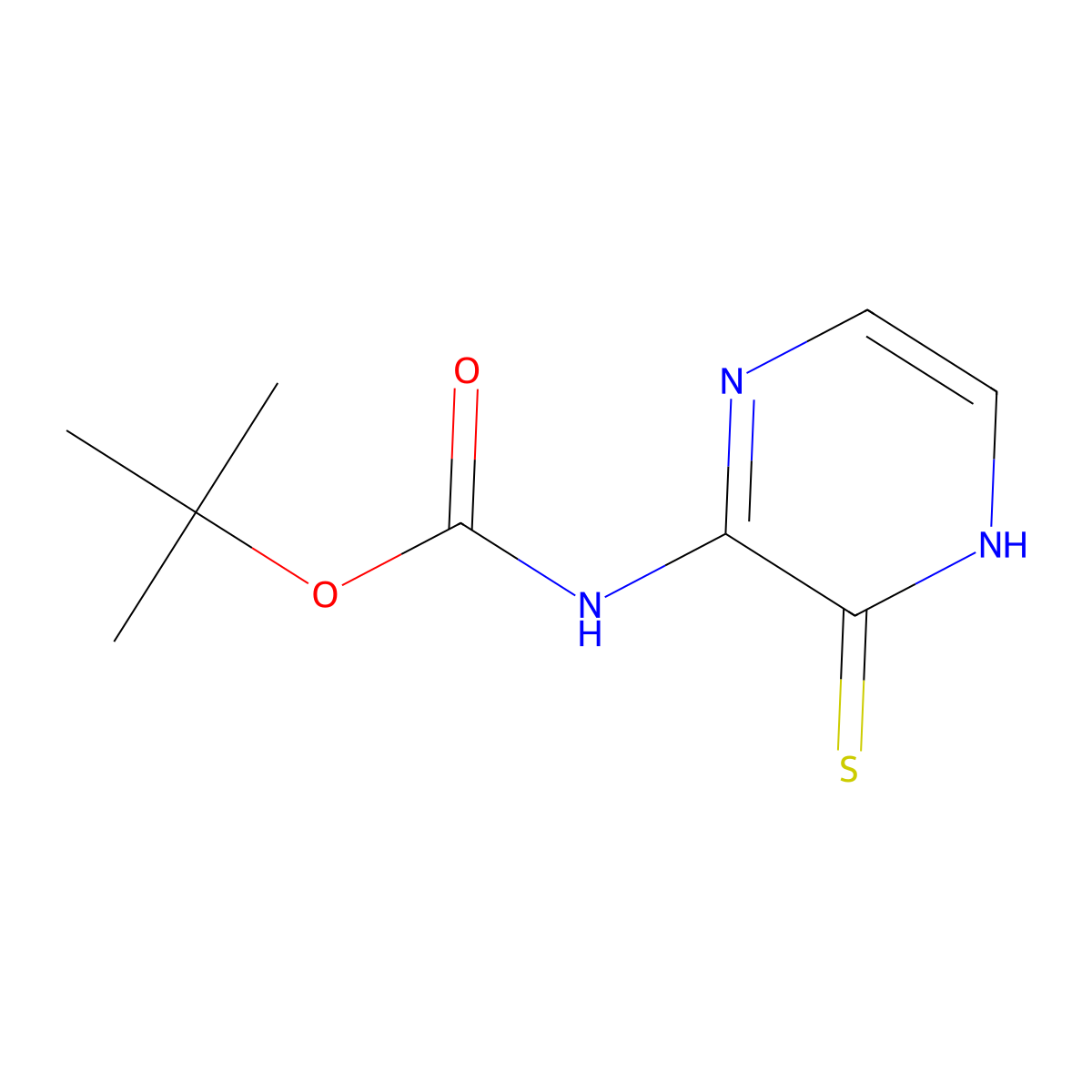 tert-butyl N-(3-sulfanylpyrazin-2-yl)carbamate molecular structure, CAS 2413905-25-4