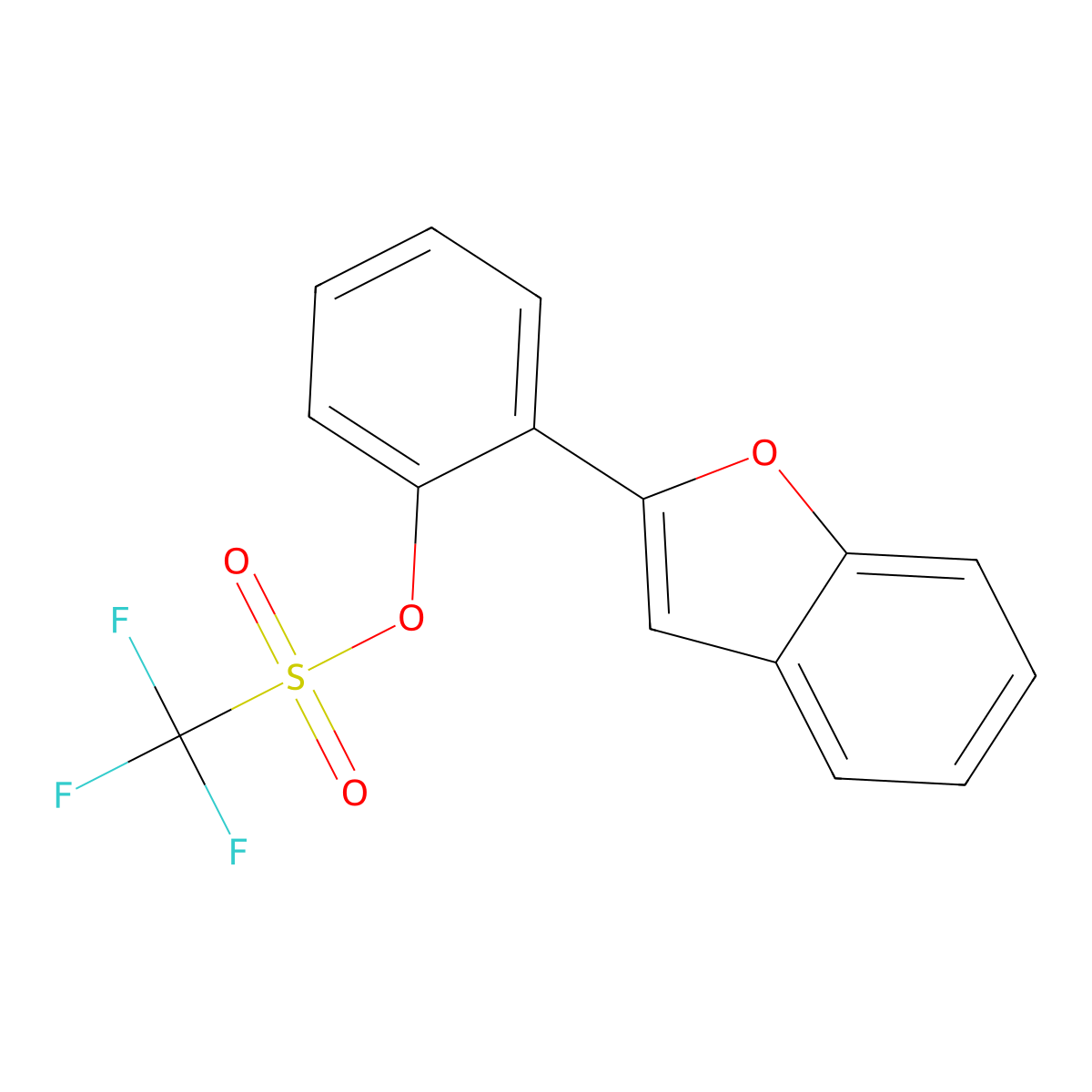 2-(Benzofuran-2-yl)phenyl trifluoromethanesulfonate molecular structure, CAS 2413935-91-6