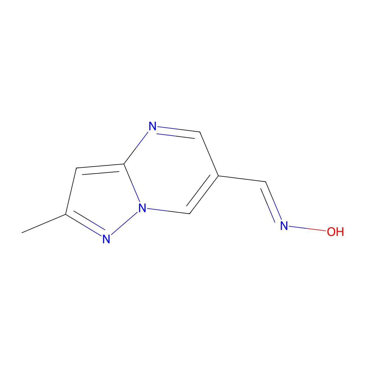 N-({2-methylpyrazolo[1,5-a]pyrimidin-6-yl}methylidene)hydroxylamine molecular structure, CAS 2413937-18-3