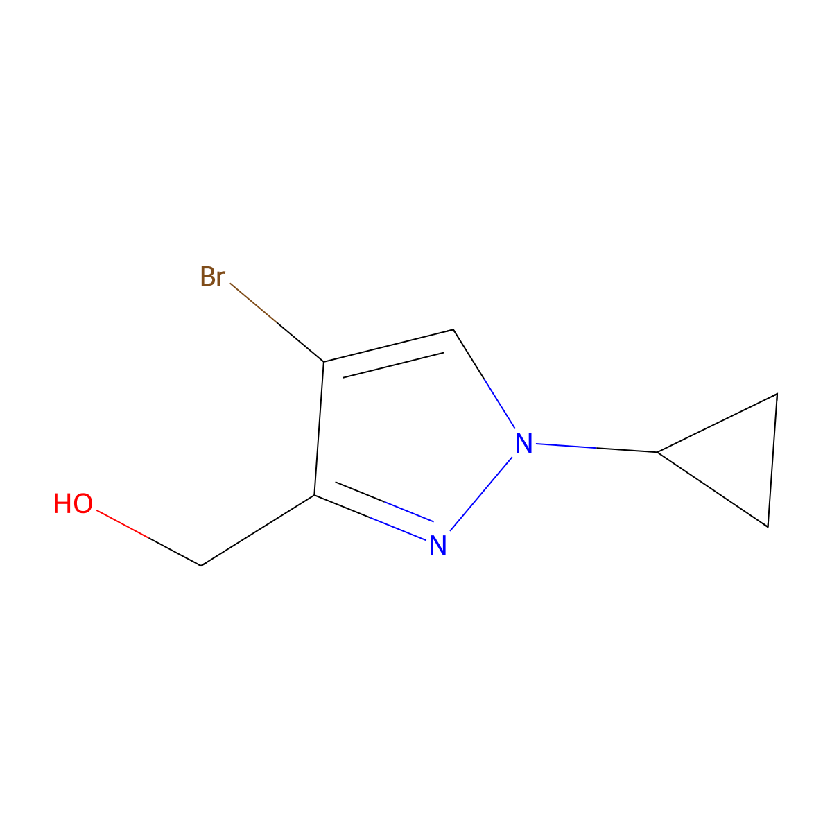 (4-Bromo-1-cyclopropyl-1H-pyrazol-3-yl)methanol molecular structure, CAS 2413937-59-2