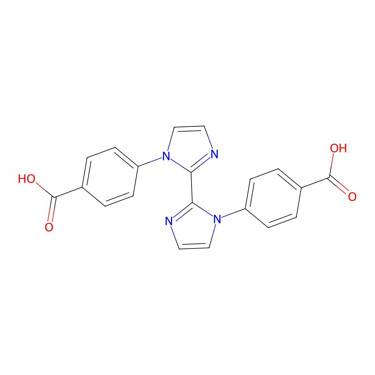 4,4'-(1H,1'H-[2,2'-Biimidazole]-1,1'-diyl)dibenzoic acid molecular structure, CAS 2413962-77-1