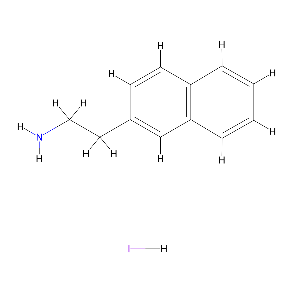 2-(Naphthalen-2-yl)ethanamine hydroiodide molecular structure, CAS 2414055-93-7