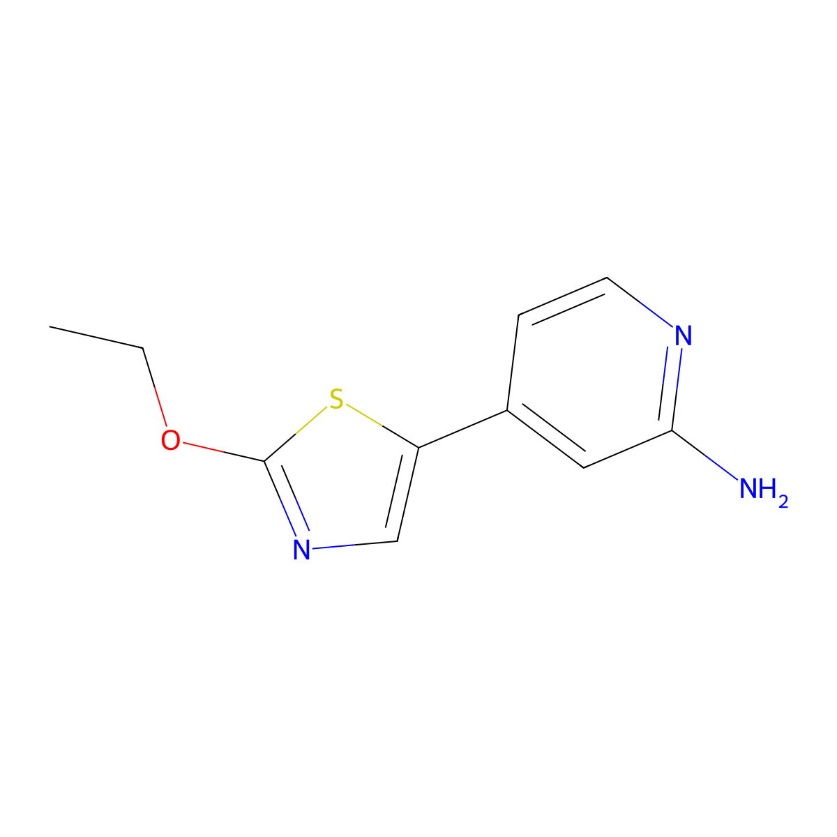 4-(2-ethoxy-5-thiazolyl)-2-Pyridinamine molecular structure, CAS 2414112-49-3