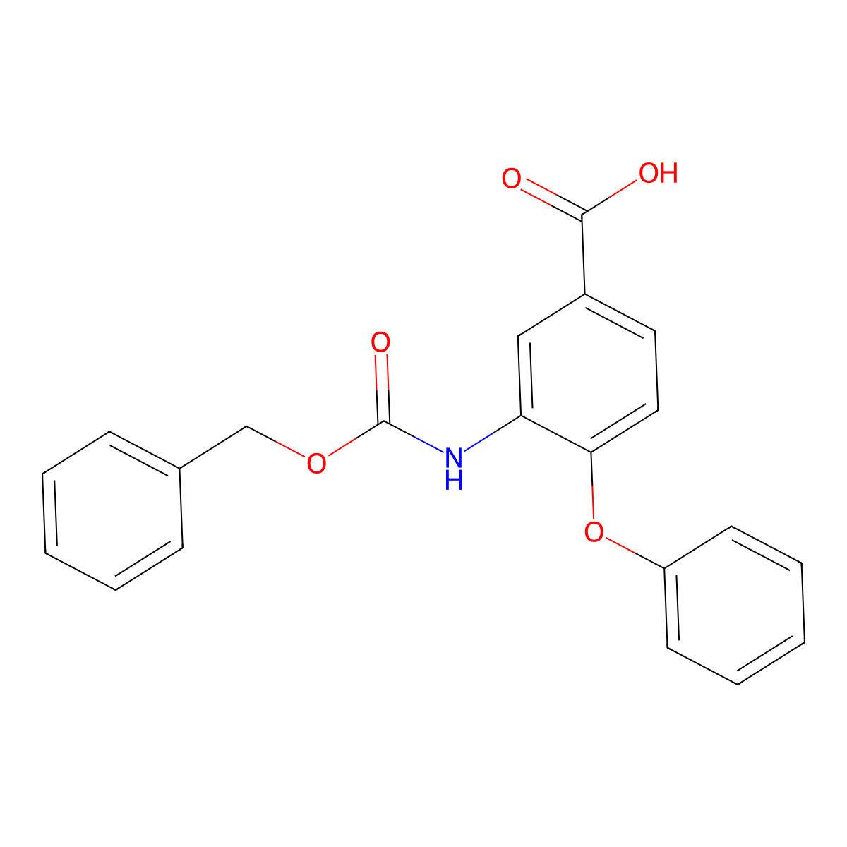3-{[(Benzyloxy)carbonyl]amino}-4-phenoxybenzoic acid molecular structure, CAS 2414143-22-7