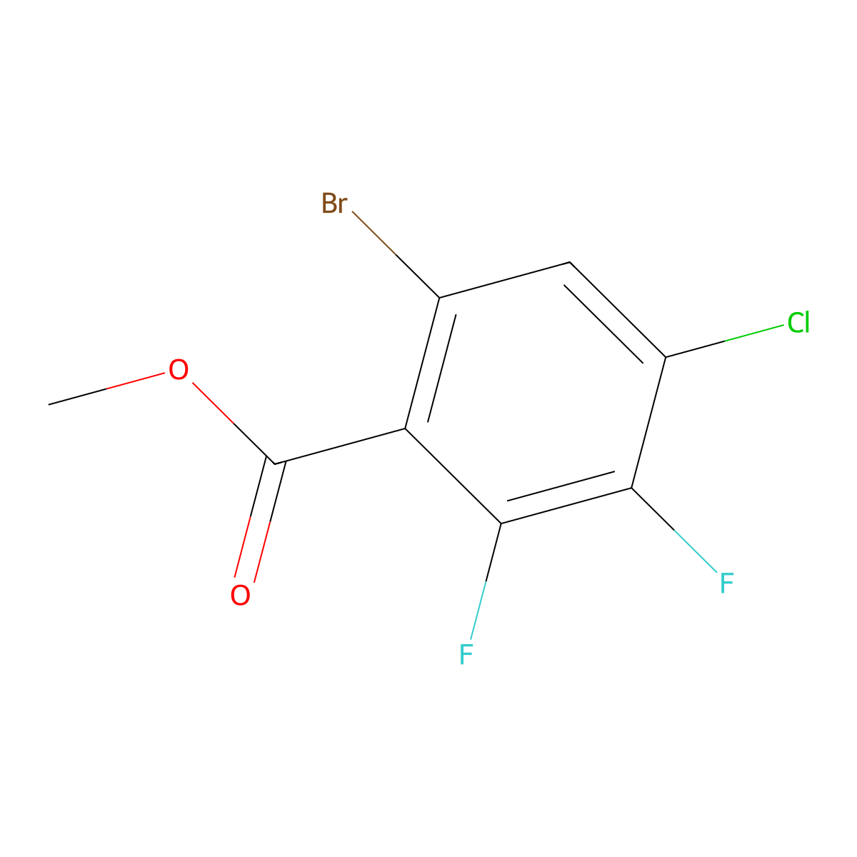 Methyl 6-bromo-4-chloro-2,3-difluorobenzoate molecular structure, CAS 2414146-32-8