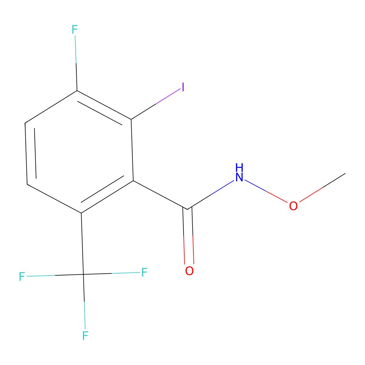3-Fluoro-2-iodo-N-methoxy-6-(trifluoromethyl)benzamide molecular structure, CAS 2414146-33-9
