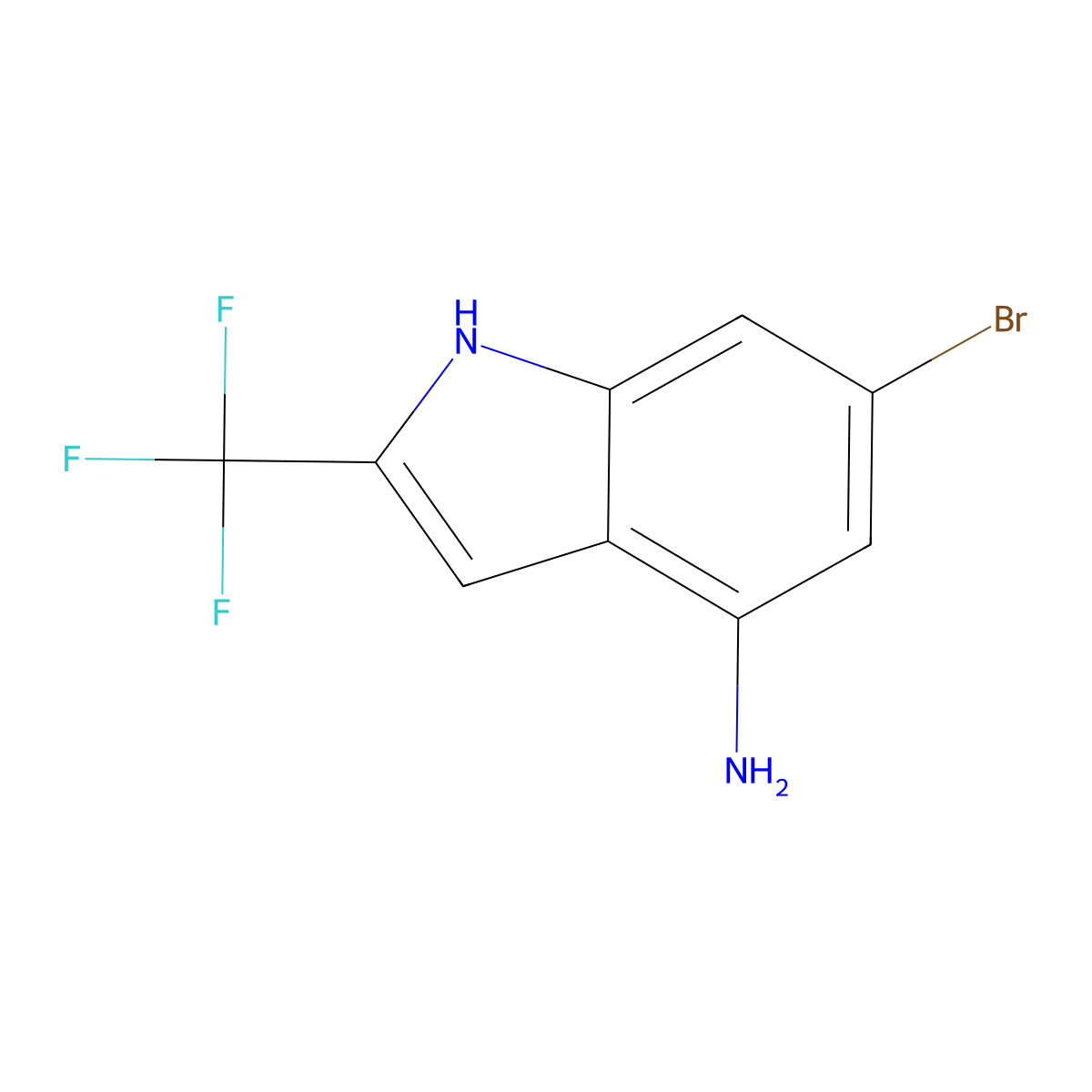4-Amino-6-bromo-2-(trifluoromethyl)-1H-indole molecular structure, CAS 2414146-34-0