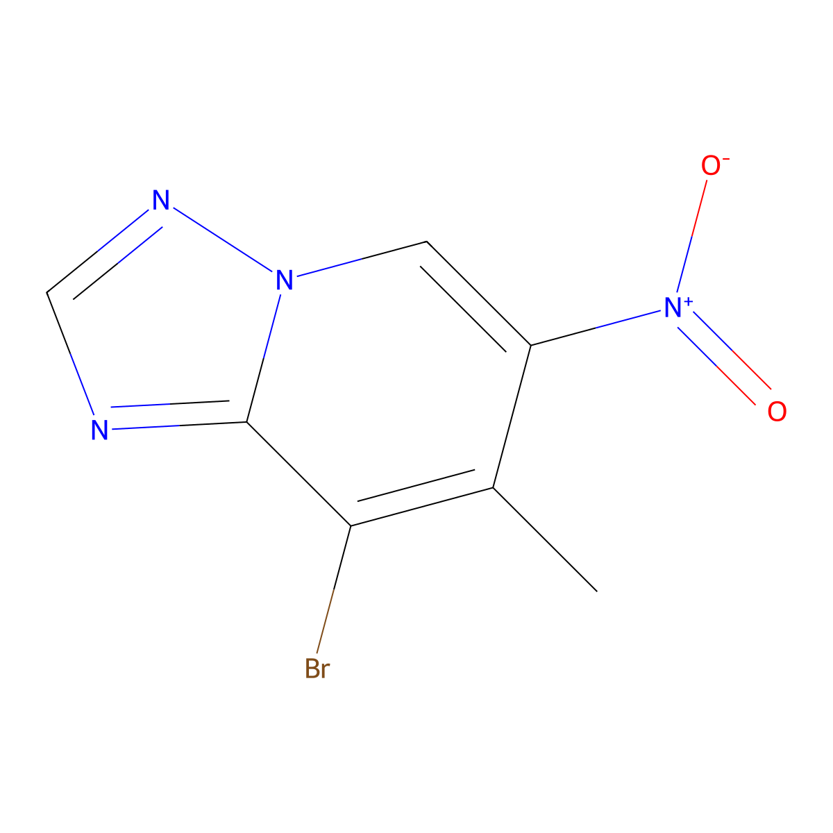 8-Bromo-7-methyl-6-nitro-[1,2,4]triazolo[1,5-a]pyridine molecular structure, CAS 2414185-23-0