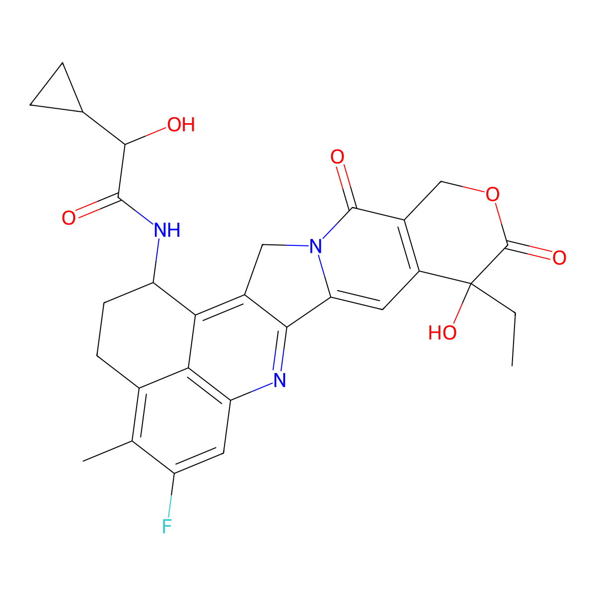 Cyclopropaneacetamide-Exatecan molecular structure, CAS 2414254-36-5