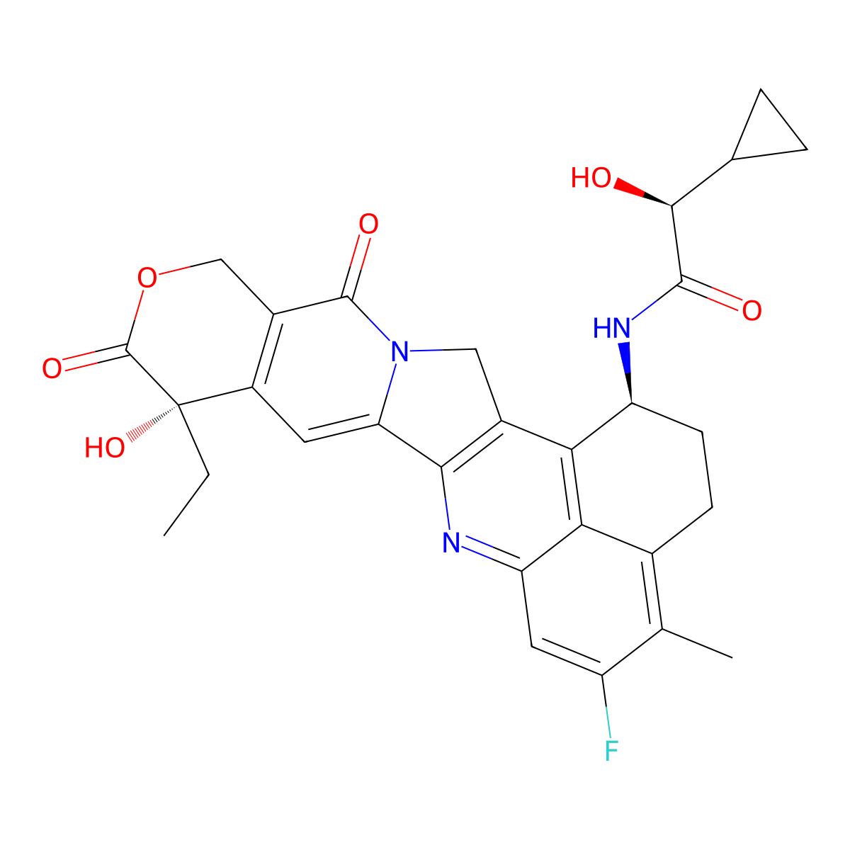 Cyclopropaneacetamide-Exatecan molecular structure, CAS 2414254-36-5