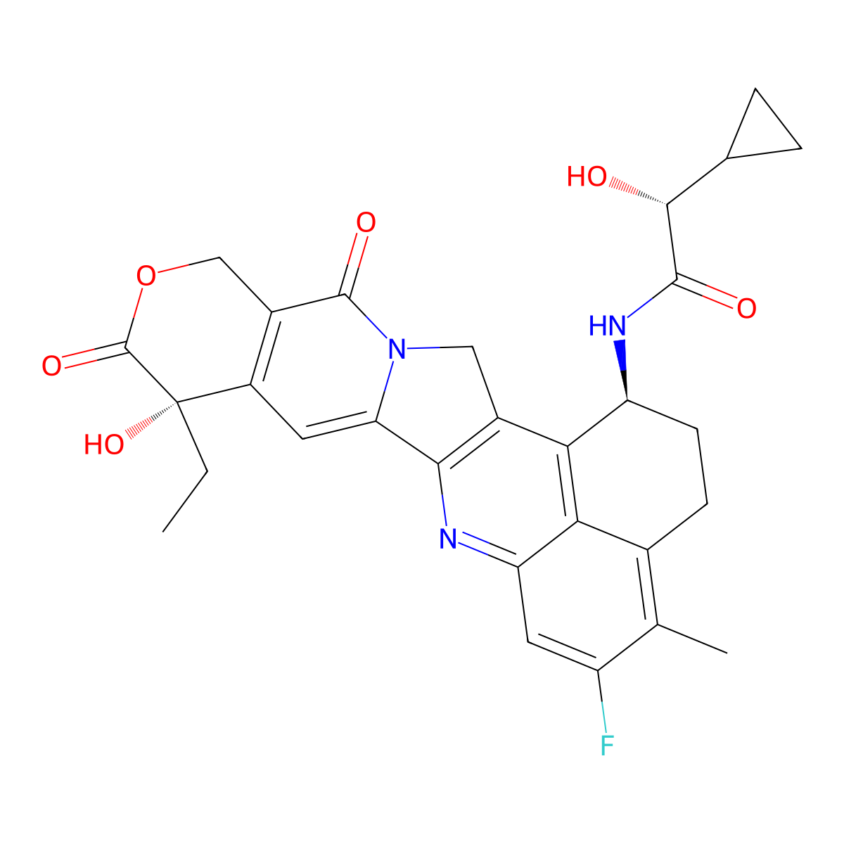 (|AR)-Cyclopropaneacetamide-Exatecan molecular structure, CAS 2414254-37-6
