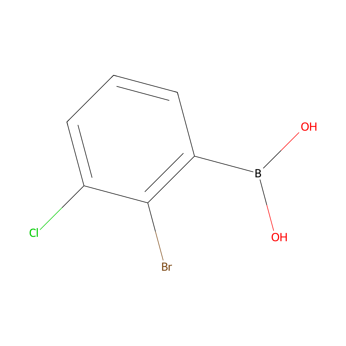 (2-Bromo-3-chlorophenyl)boronic acid molecular structure, CAS 2414289-69-1