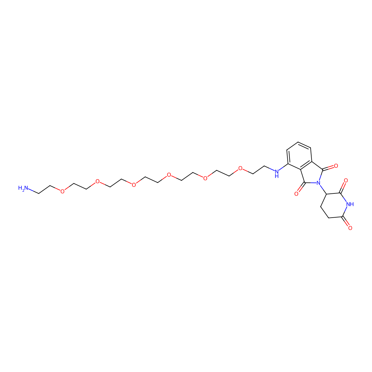 4-((20-Amino-3,6,9,12,15,18-hexaoxaicosyl)amino)-2-(2,6-dioxopiperidin-3-YL)isoindoline-1,3-dione molecular structure, CAS 2414292-69-4