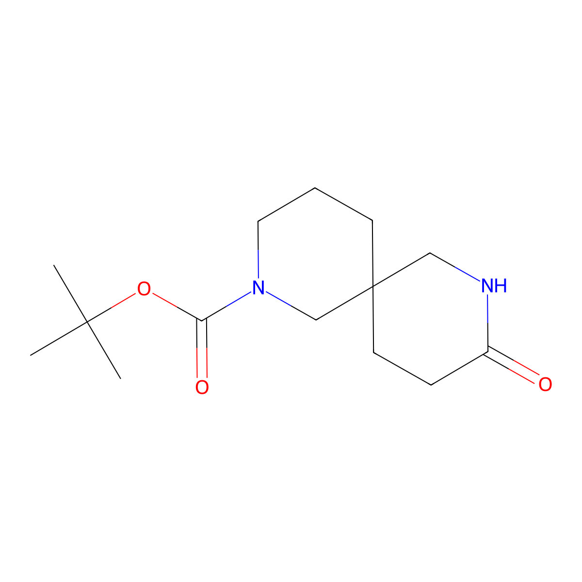 Tert-butyl 9-oxo-2,8-diazaspiro[5.5]undecane-2-carboxylate molecular structure, CAS 2414377-55-0