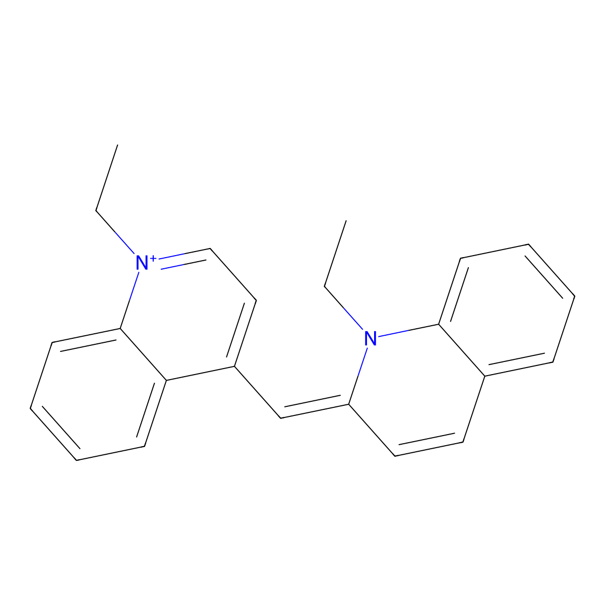 1-Ethyl-2-[(1-ethylquinolin-1-ium-4-yl)methylidene]quinoline molecular structure, CAS 24144-04-5