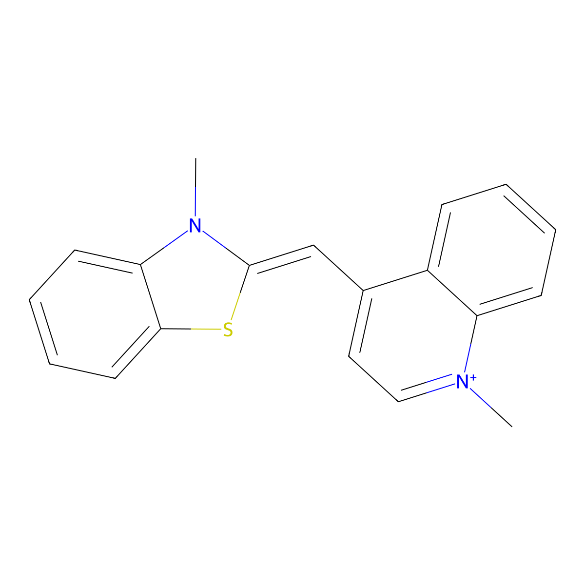 Thiazole orange cation molecular structure, CAS 24144-08-9