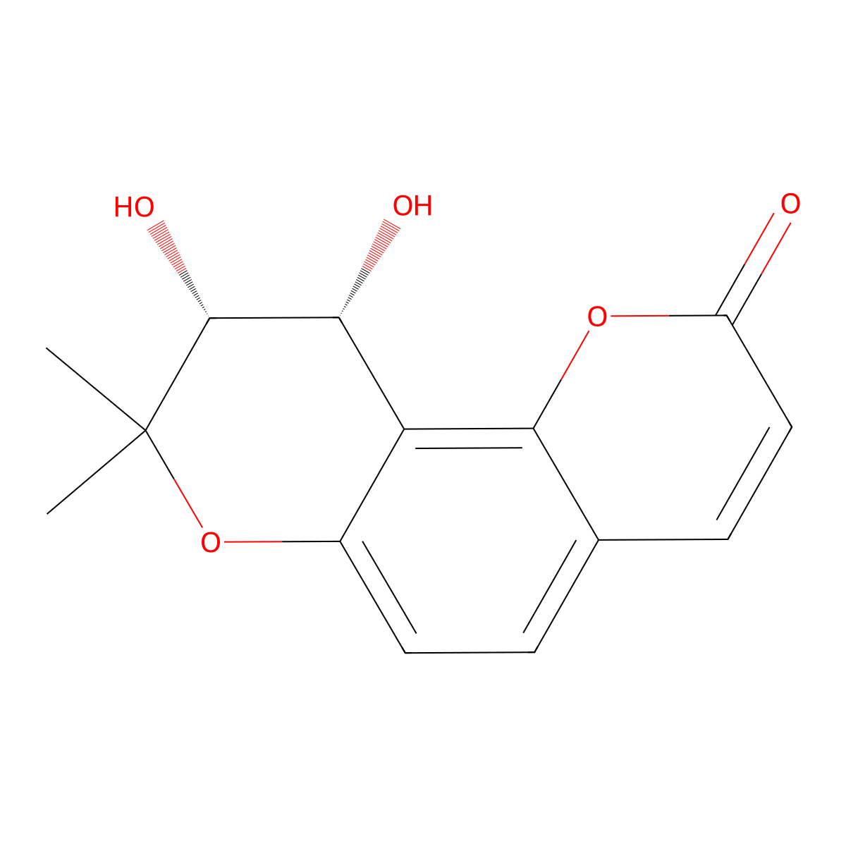 Khellactone, cis-(+)- molecular structure, CAS 24144-61-4